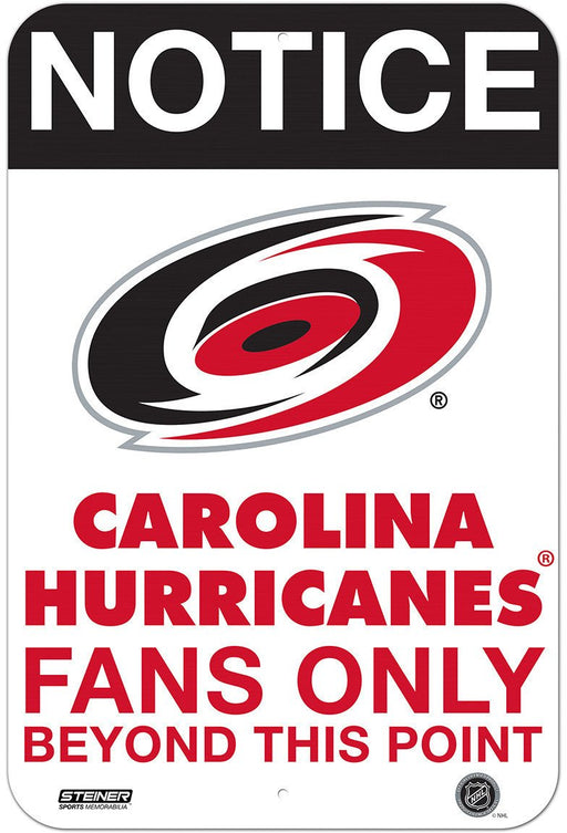 Carolina Hurricanes Fans Only 8x12 Aluminum Sign