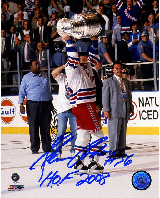 Glenn Anderson Holding Stanley Cup 8x10 Photograph w/ HOF 2008 Insc.