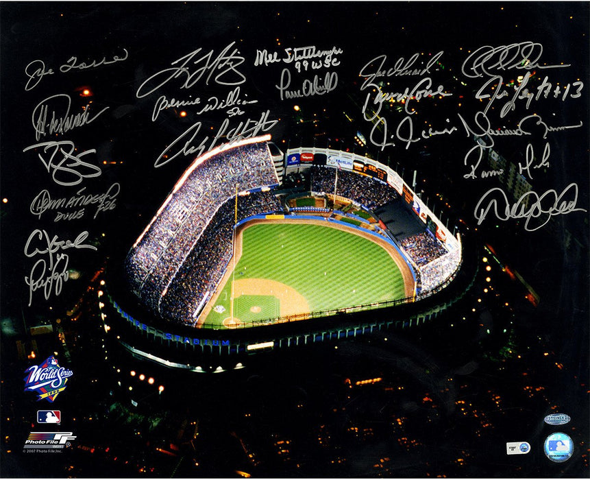 New York Yankees Multi-Signed 1999 WS Celebration 16x20 Photo (19 Signatures)(MLB Auth)
