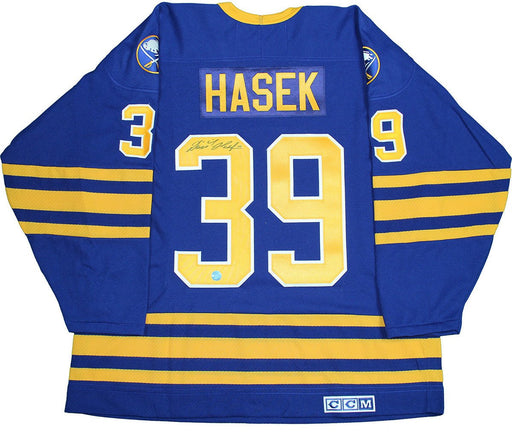 Dominik Hasek Buffalo Sabres Signed Retro CCM Hockey Jersey (AJ Sports Auth)