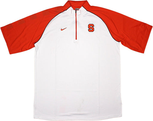 Sean Williams #45 2008-09 Syracuse Game Used Short Sleeve White/Orange Warmup Shirt (3XL) (Length +2)