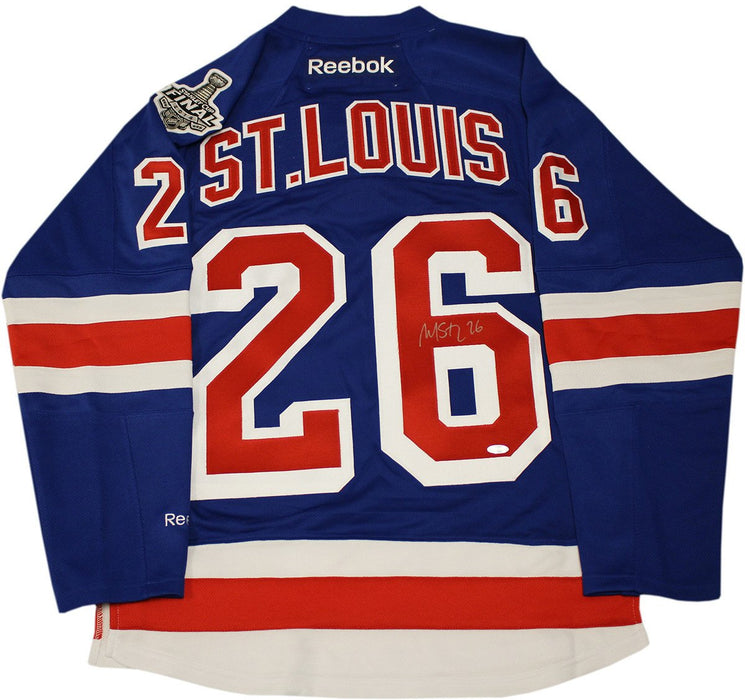 Martin St. Louis Signed New York Rangers Blue Premier Jersey w/ 2014 Stanley Cup Patch