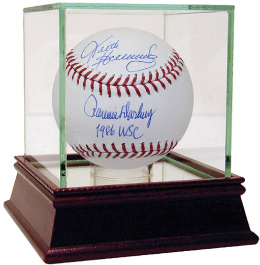 Keith Hernandez/ Ron Darling Dual Signed MLB Baseball w/ 1986 WSC Inscription By Darling