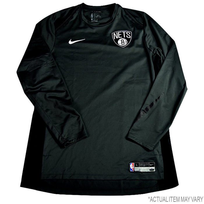 Allen Crabbe Brooklyn Nets Game Used #33 Grey/Black Long Sleeve Shooting Shirt (LT)