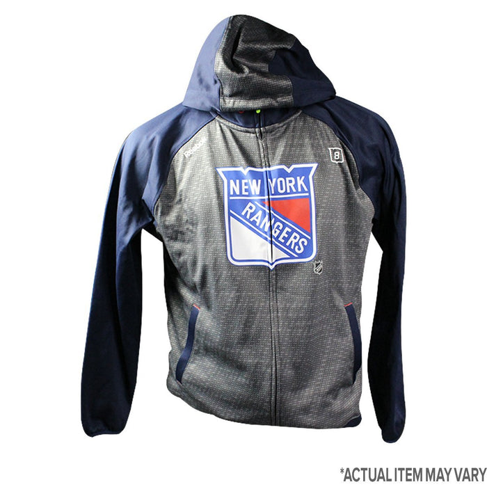 Kevin Klein #8 New York Rangers Worn Navy/Grey Reebok Zipup Hoodie ( L)