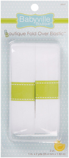 Babyville Boutique Solid White Fold Over Elastic