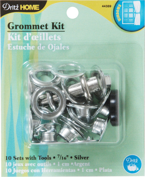 Silver 7/16-Inch & Stud Setter Grommets, 10-Pack