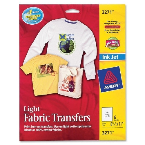 Avery Consumer Products Iron-On T-Shirt Transfers, 6/PK, 8-1/2"x11"