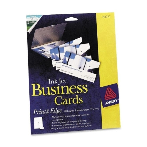 Avery Consumer Products Business Cards,F/ Inkjet Printer,Glossy,2"x3-1/2",200/PK,WE