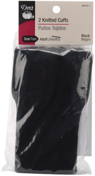 Adult Knitted Cuffs 2/Pkg-Black