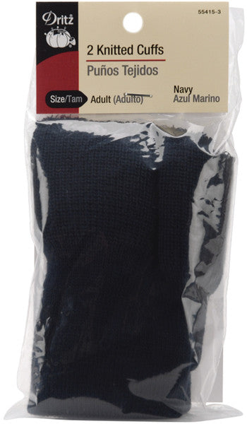 Adult Knitted Cuffs 2/Pkg-Navy