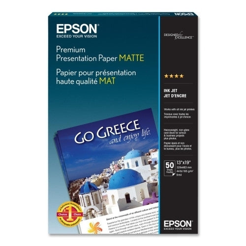 Epson America Inc. Presentation Paper,Matte,44 lb,13"x19",50/PK,WE