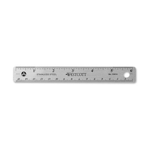 Acme United Corporation Ruler, 6" Long, Stainless Steel