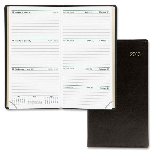 Bound Appointment Book,12 Months Jan-Dec, Black