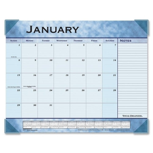 At-A-Glance Desk Pad Calendar, 12 Months Jan-Dec, 22"x17", Slate Blue