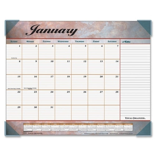 At-A-Glance Desk Pad Calendar,12 Months Jan-Dec, 17"x22", New Marble