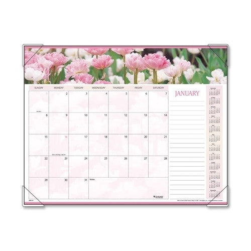 At-A-Glance Monthly Desk Calendar, 12 Months Jan-Dec, 22"x17", Floral