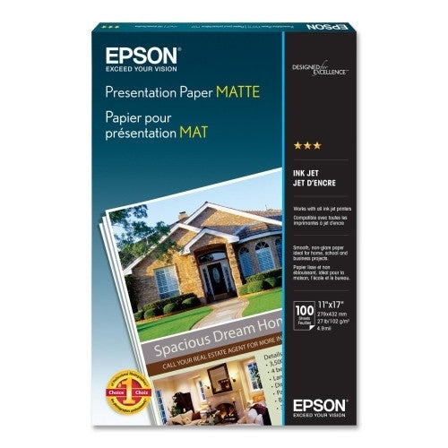 Epson America Inc. Presentation Paper,Inkjet,27 lb,11"x17",90 GE,100/PK,WE