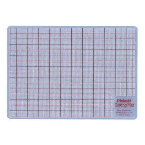 Chartpak Cutting Mat, 8-1/2"x12", White Translucent With Red Lines