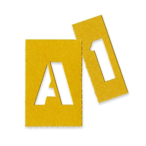 Chartpak Painting Stencil Numbers/Letters, 1", Yellow