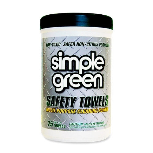 Simple Green Degreaser Safety Towel,10"x11-3/4, 75 Wipes