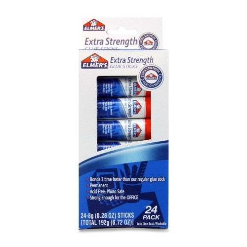 Elmer's Products Inc Glue Stick,Extra Strength,Permanent,Washable,.28,24/PK