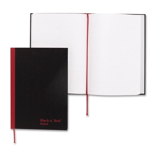 Black n' Red/John Dickinson Casebound Book,Ruled,24 lb,96 Sheets,11-3/4"x8-1/4",BK/RD