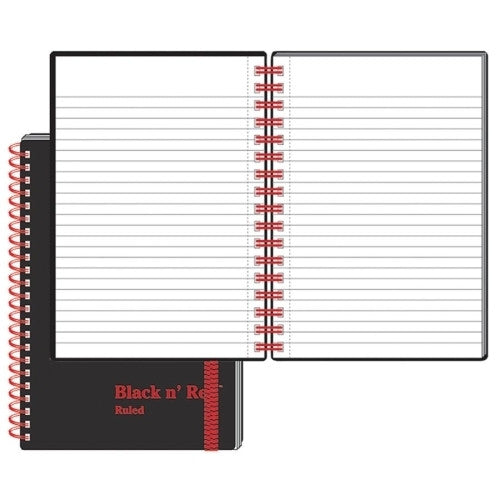 Black n' Red/John Dickinson Wirebound Book,Ruled/Perfed,5-7/8"x4-1/8",70 Shts,BK/RD