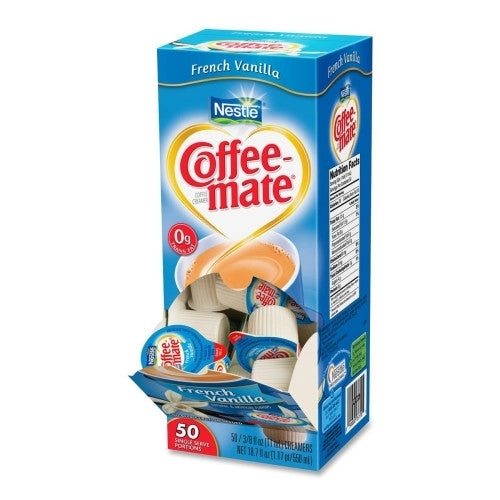 Nestle' USA Single-Serving Creamer, French Vanilla Flavor, .38 oz, 50/BX