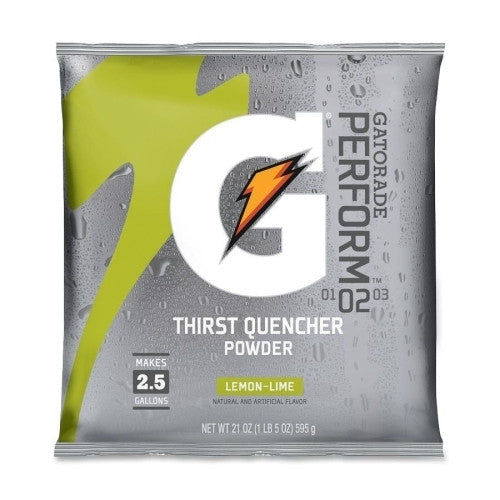 Quaker Foods Gatorade Mix Pouches,Makes 2-1/2 Gal, 21 Oz., Lemon Lime