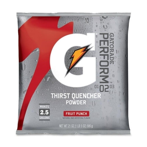 Quaker Foods Gatorade Mix Pouches,Makes 2-1/2 Gal, 21 Oz., Fruit Punch