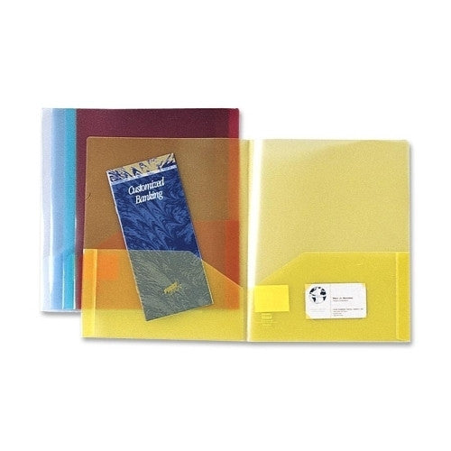 Sparco Products Transparent Portfolio,2-Pockets,60 Sht Cap,Letter,5/PK,Ast.