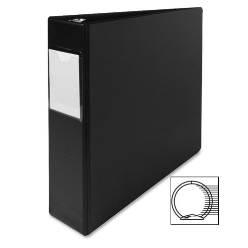 Sparco Products 3 Ring Label Hold Binder, 2"Capacity, 11"x8-1/2", Black