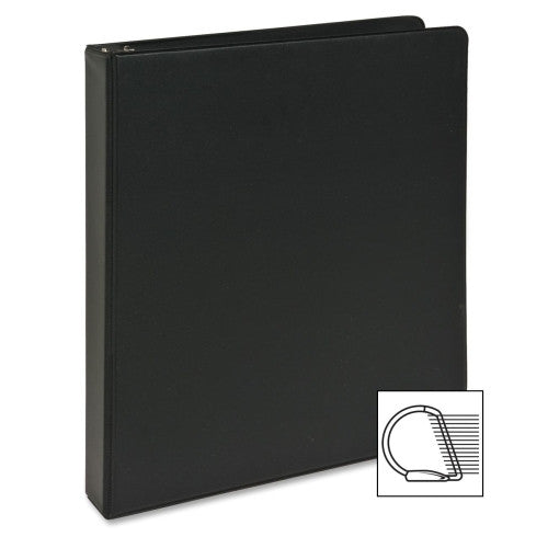 Sparco Products Slant Ring Vinyl Binder, 1"Capacity, 8-1/2"x11", Black