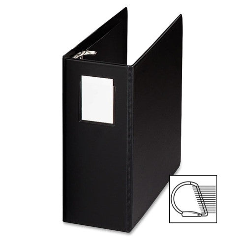 Sparco Products Slant Ring Binder W/Labelholder, 5" Cap, 8-1/2"x11", Black