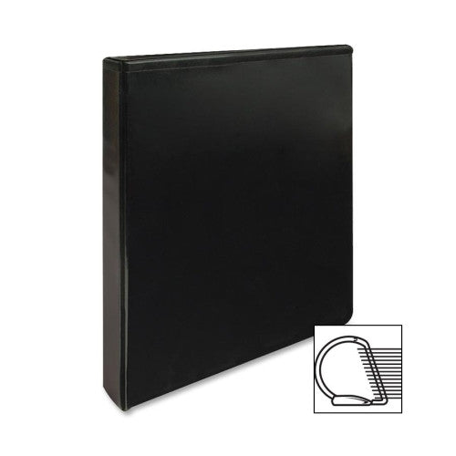 Sparco Products Slant Ring View Binder, 1" Capacity, 11"x8-1/2", Black