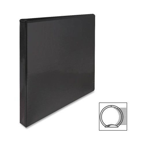 Sparco Products Round Ring View Binder, 1/2"Capacity, 11"x8-1/2", Black