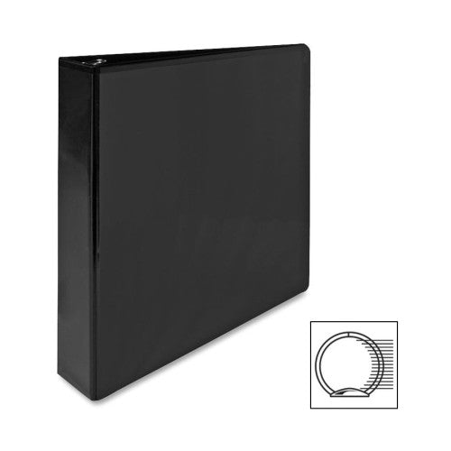 Sparco Products Round Ring View Binder, 1-1/2"Capacity, 11"x8-1/2", Black