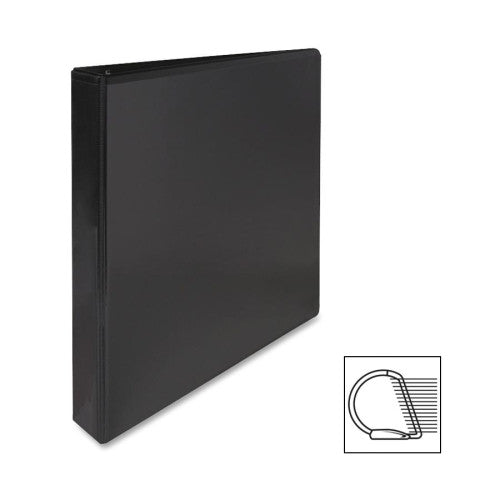 Sparco Products Slant Ring View Binder, 1"Capacity, 11"x8-1/2", Black