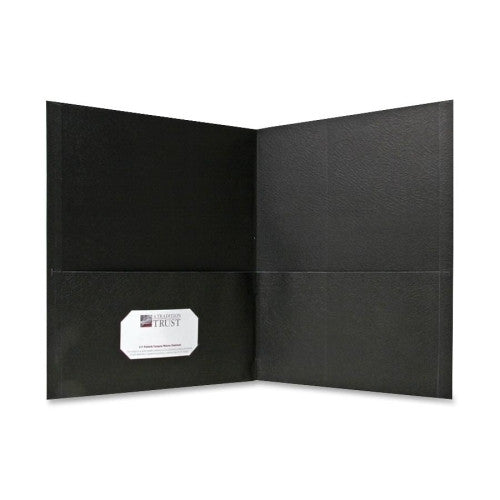 Sparco Products Double Pocket Portfolio, 125 Sheet Cap., 25/BX, Black