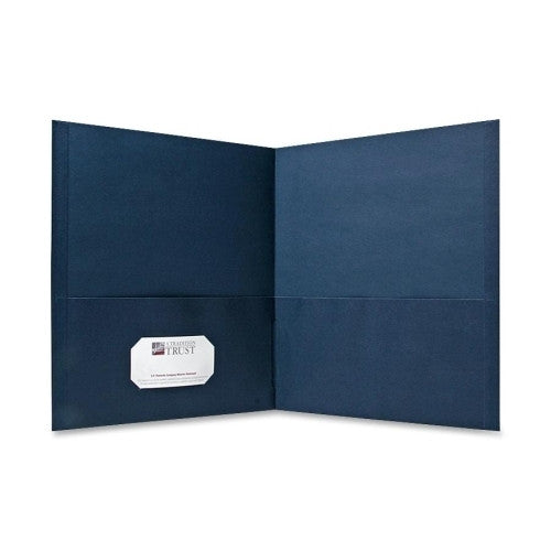 Sparco Products Double Pocket Portfolio, 125 Sheet Cap., 25/BX, Dark Blue