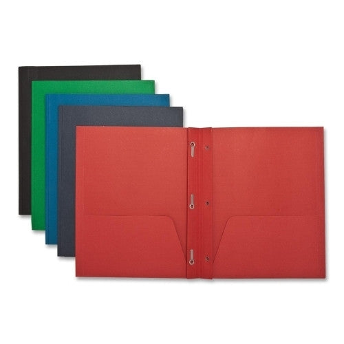 Sparco Products 2-Pocket Folders,w/Fasteners,1/2" Cap,Letter,25BX,Assorted