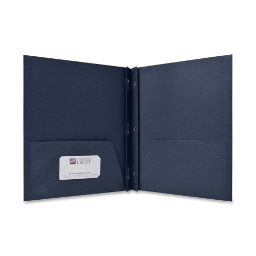 Sparco Products 2-Pocket Folders,w/Fasteners,1/2" Cap,Letter,25BX,Dark Blue