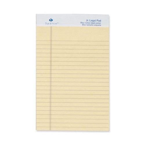 Sparco Products Colored Pad, Jr. Legal Rule, 50 Sheets, 5"x8", Ivory