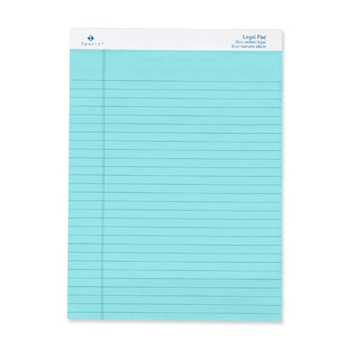 Sparco Products Colored Pad,Legal Rule,50 Sheets,8-1/2"x11-3/4",Blue