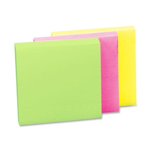 Sparco Products Adhesive Note Pads, Plain, 3"x3", 12/PK, 4 OE/PK, 2 GN/YW