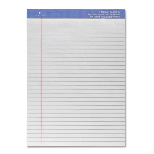 Sparco Products Perforated Legal Pad, 50 Sheets, 8-1/2"x11-3/4", White