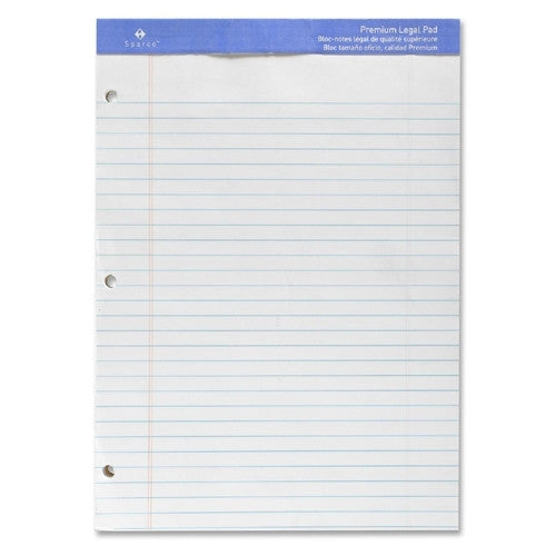 Sparco Products Perforated Legal Pad, 3 HP, 50 Sheets, 8-1/2"x11-3/4", White