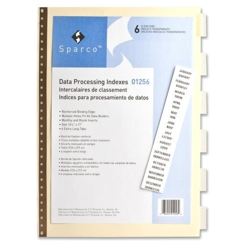 Sparco Products Data Indexes, With Insertable Tabs, 14-7/8"x11", Buff