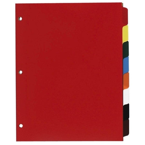 Sparco Products Non-Insertable Poly Indexes,3-HP,8-Tab,11"x8-1/2",Multicolor